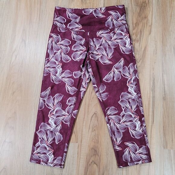 ☔️🔺️Champion Maroon Orchid Print Athletic Pants Medium - Picture 3 of 10